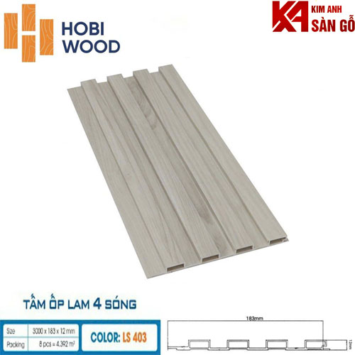 Tấm Ốp Tường Lam 4 Sóng Thấp HOBI LS-403